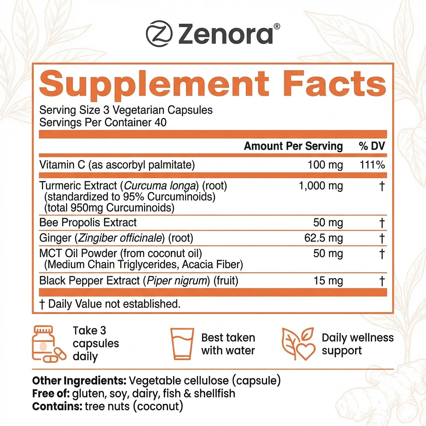 Zenora Turmeric curcumin formula